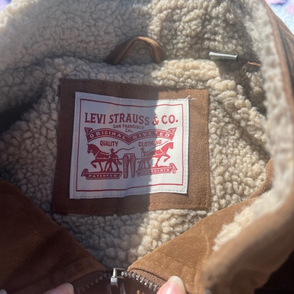 Men's Levi's® Faux Suede Aviator Bomber Jacket with Sherpa Size Small - Picture 3 of 8